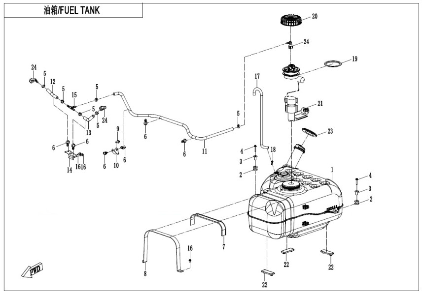 FUEL TANK(FOR NON FUEL EVAPORATION SYSTEM)