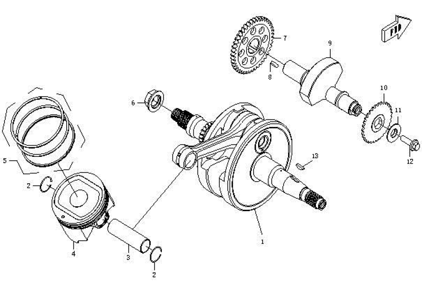 CRANKSHAFT, PISTON, BALANCER CRANKSHAFT, PISTON, BALANCER