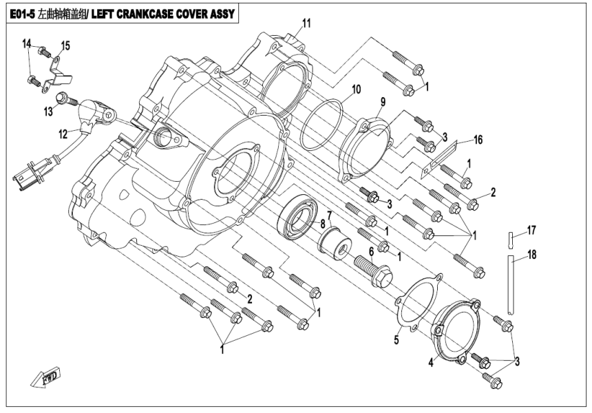 LEFT CRANKCASE COVER ASSY LEFT CRANKCASE COVER ASSY